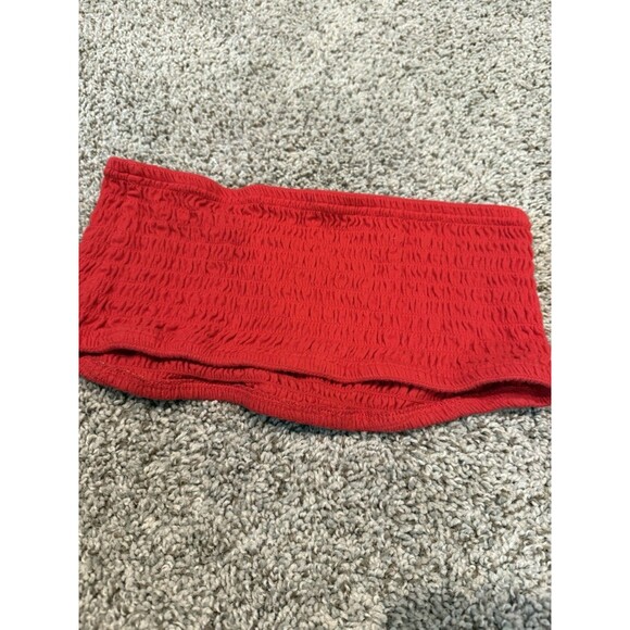 Women’s Red Tube Top Medium No Boundaries Ribbed Crop M Med - Picture 3 of 7